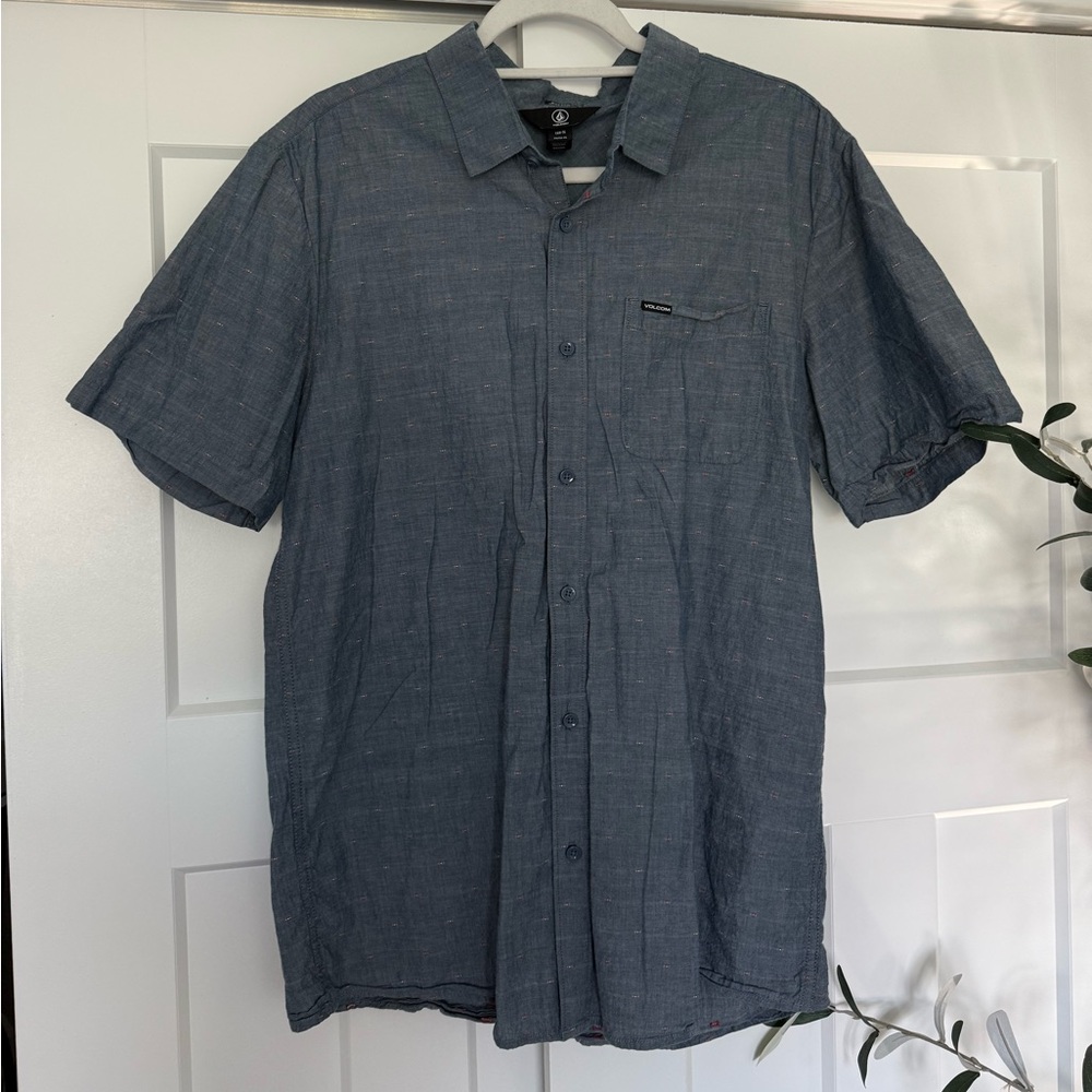 Volcom Blue Casual Button Down Shirt